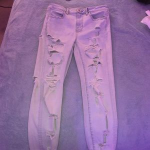 American Eagle Light Wash Ripped Jeans
